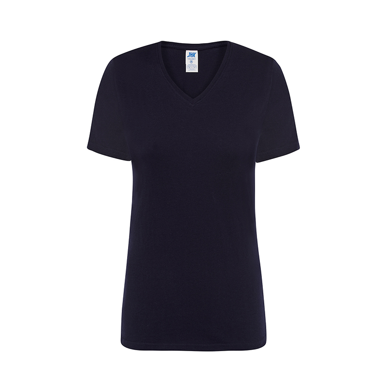 JHK-T-Shirt da Donna a Maniche Corte Scollo a V Regular navy