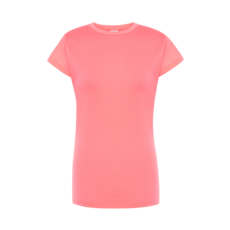 T-Shirt da Donna a Maniche Corte Girocollo Regular Fucsia Fluor