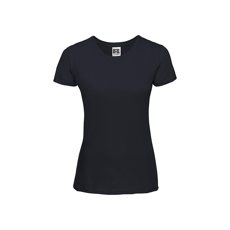 Russell T-Shirt da Donna a Maniche Corte Girocollo Slim Lunga French Navy