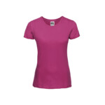 Russell T-Shirt da Donna a Maniche Corte Girocollo Slim Lunga Fucsia