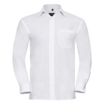 Russell Camicia da Uomo a Maniche Lunghe Popeline bianco