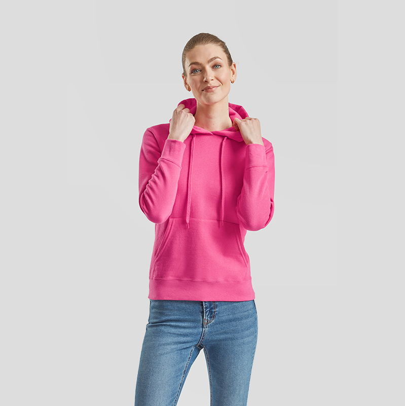 Fruit of the Loom Felpa con Cappuccio da Donna Classic fucsia