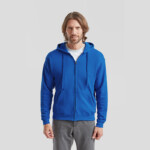 Fruit of the Loom Felpa con Zip e Cappuccio Unisex Classic in Cotone blu royal