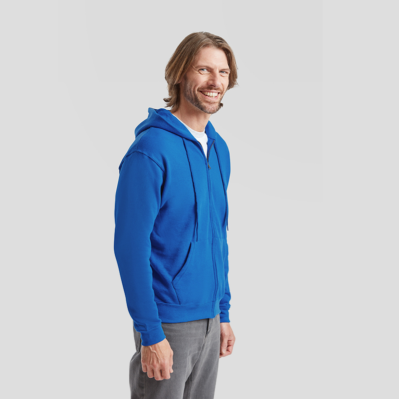 Fruit of the Loom Felpa con Zip e Cappuccio Unisex Classic in Cotone blu royal