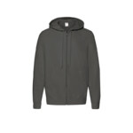 Fruit of the Loom Felpa da Uomo con Zip e Cappuccio Leggera Lightweight grafite