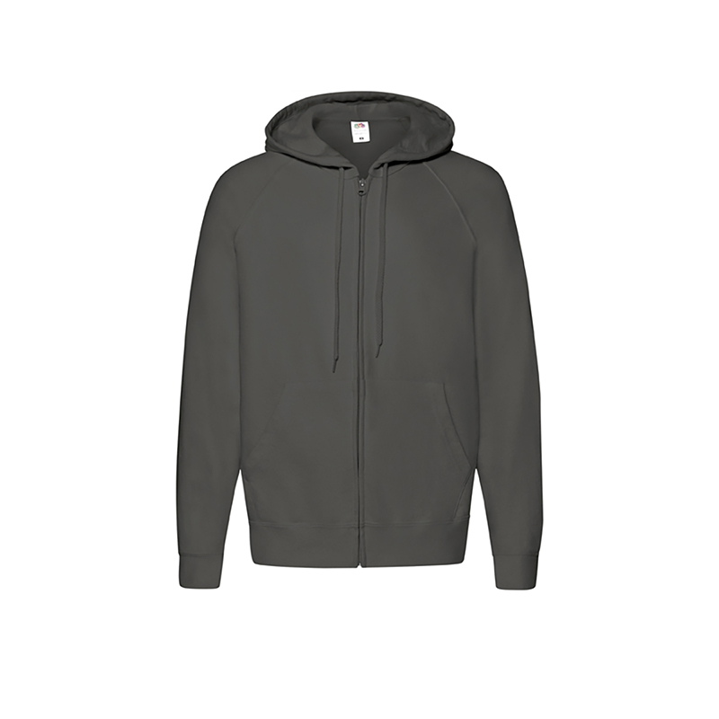 Fruit of the Loom Felpa da Uomo con Zip e Cappuccio Leggera Lightweight grafite