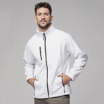 JHK T-shirt Giacca Softshell da Uomo con zip e tessuto interno in pile
