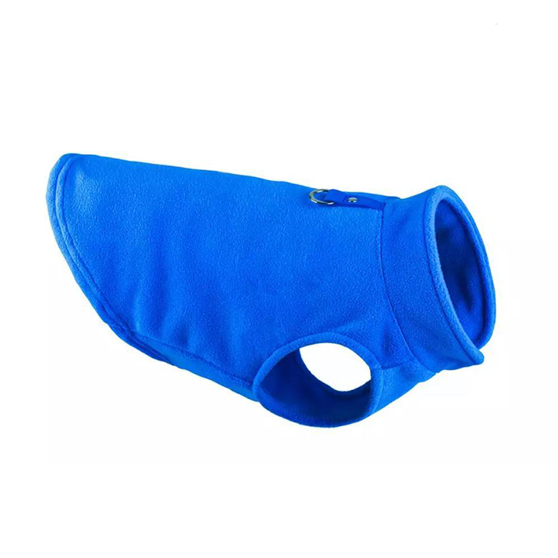 Gilet in pile per cani e gatti blu carica il tuo design