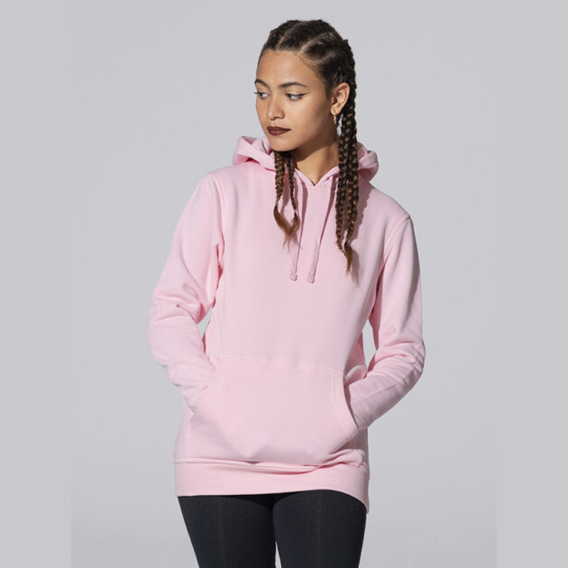 JHK T-Shirt Felpa con Cappuccio da Donna CVC in cotone rosa