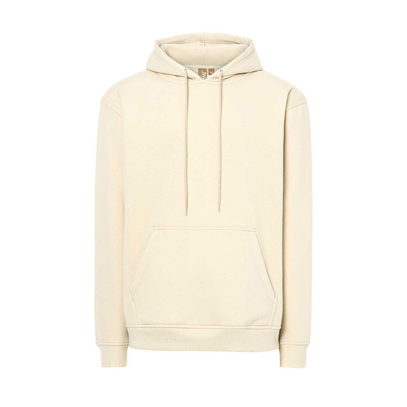 JHK T-Shirt Felpa Unisex Teide con Cappuccio con tasca a marsupio butter cream