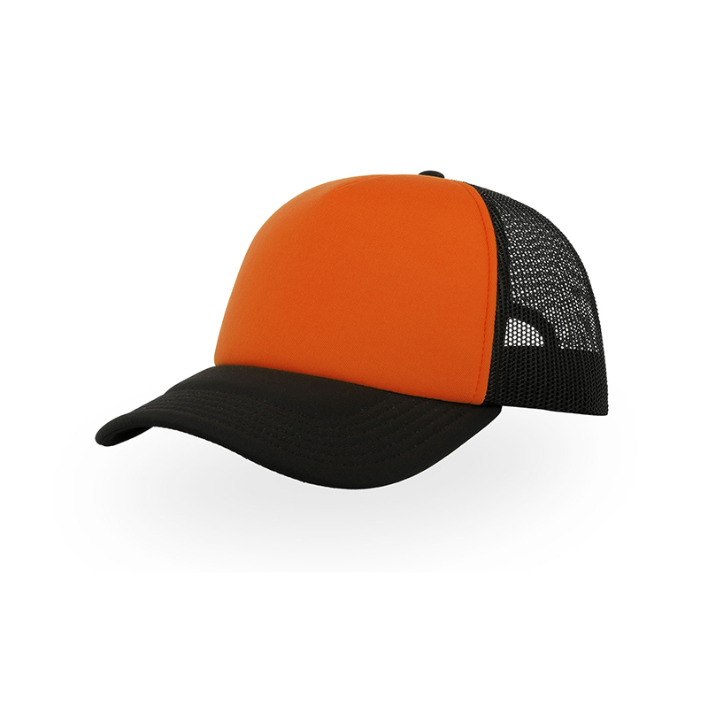 Atlantis Rapper Cappello Unisex con Visiera a 5 Pannelli e Mesh Posteriore arancio nero