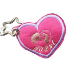 Portachiavi Pannolenci Personalizzato Cuore Fucsia