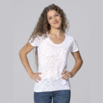 T-Shirt da Donna a Maniche Corte Sublimatica modello Burn Out
