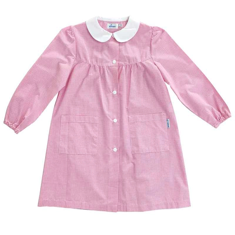 Grembiule Asilo Bimba a Quadretti Rosa