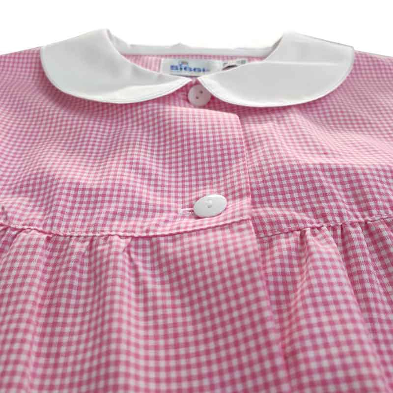 Grembiule Asilo Bimba a Quadretti Rosa 2
