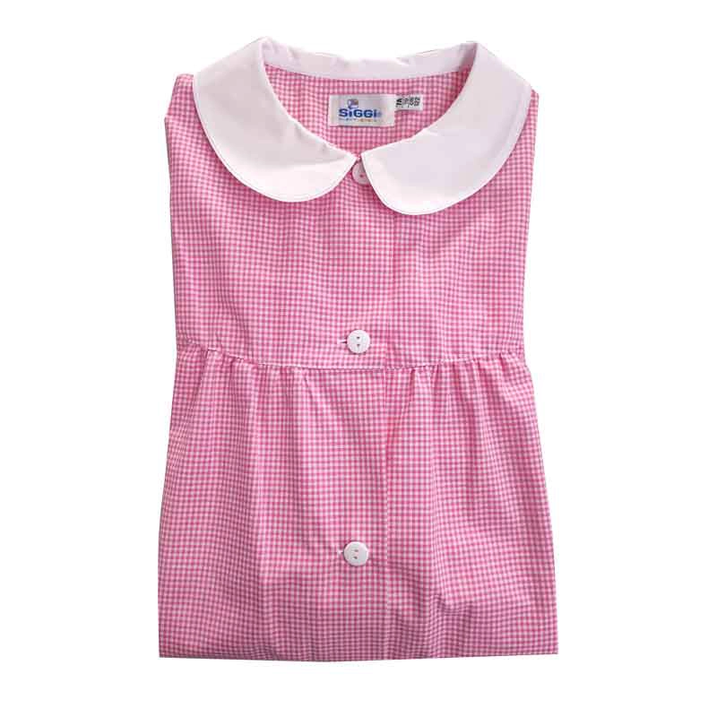 Grembiule Asilo Bimba a Quadretti Rosa 3