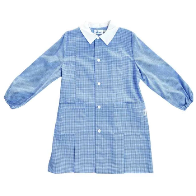 Grembiule Asilo Bimbo a Quadretti Azzurro