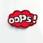 Patch Termoadeiva scritta Oops bianco