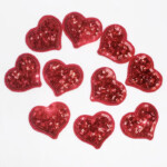Patch Termoadesive Cuori Rossi Glitter