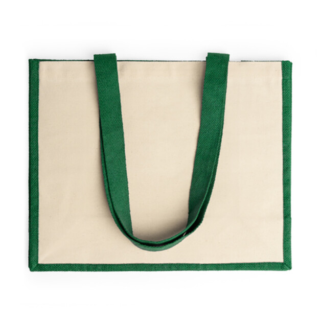 Borsa in juta con bordi e manici colorati in cotone modello Nantes
