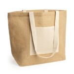 Borsa in juta laminata con tasca modello Gavia