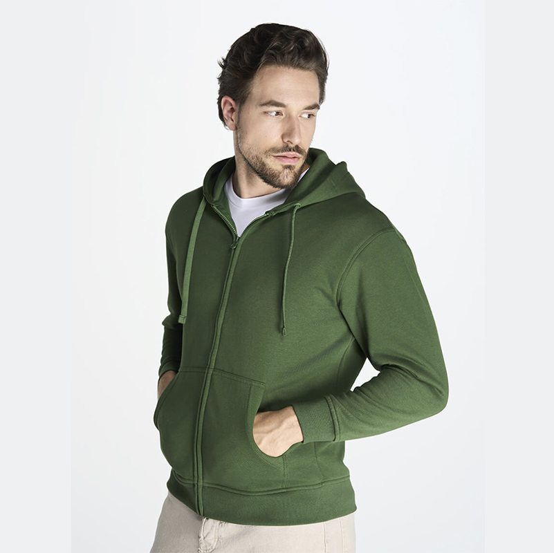 JHK Felpa Unisex con Cappuccio e Zip Premium