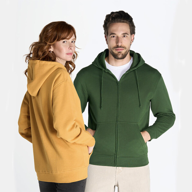 JHK Felpa Unisex con Cappuccio e Zip Premium