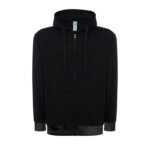 JHK Felpa Unisex con Cappuccio e Zip Premium nero