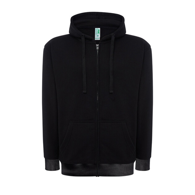 JHK Felpa Unisex con Cappuccio e Zip Premium nero