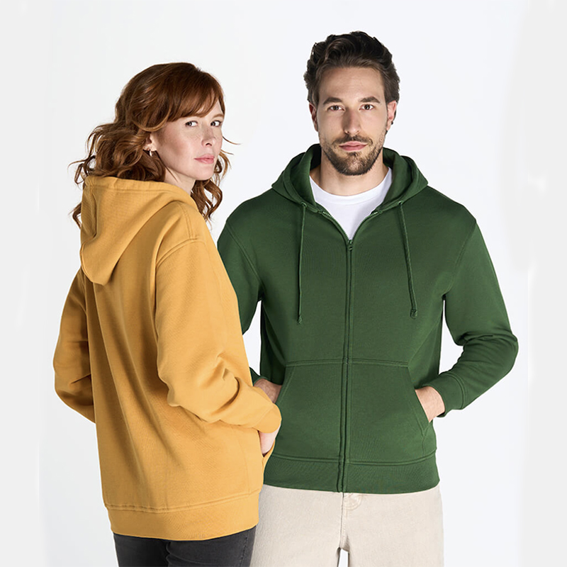 JHK Felpa Unisex con Cappuccio e Zip Premium
