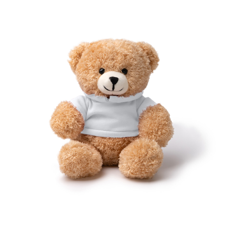 Orsetto Peluche con Felpa Sublimatica modello Jazz bianco