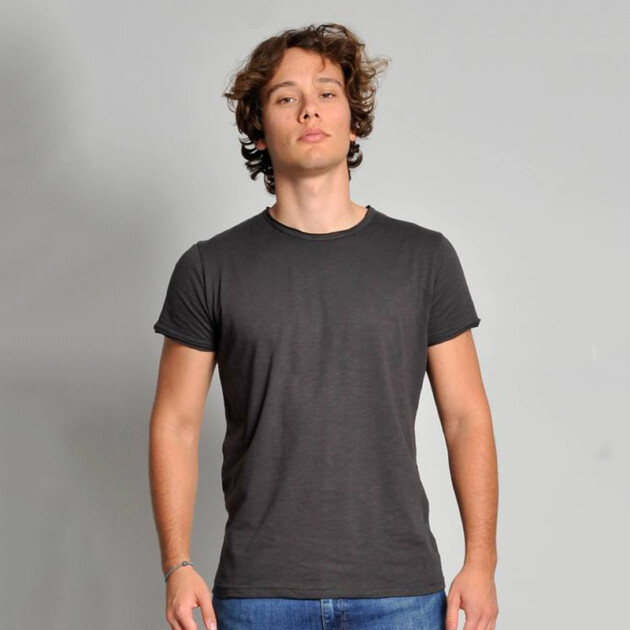 Vesti T-shirt fiammata girocollo da uomo a maniche corte