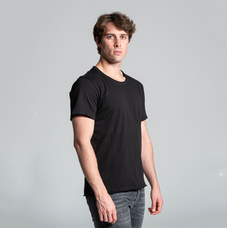 Vesti T-shirt uomo girocollo a maniche corte taglio vivo