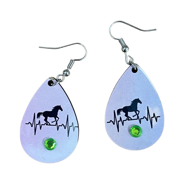 Orecchini handmade "Horse Heartbeat" con sublimazione