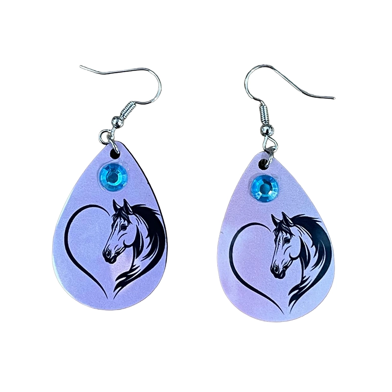 Orecchini handmade "Horse Heart" con sublimazione