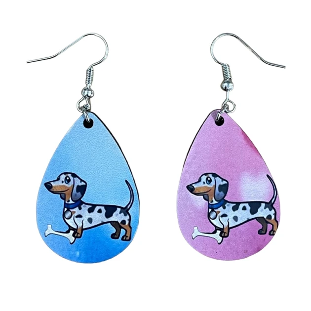 Orecchini handmade dachshund con sublimazione