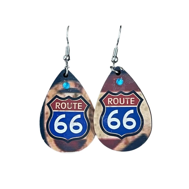 Orecchini handmade "Route 66" con sublimazione