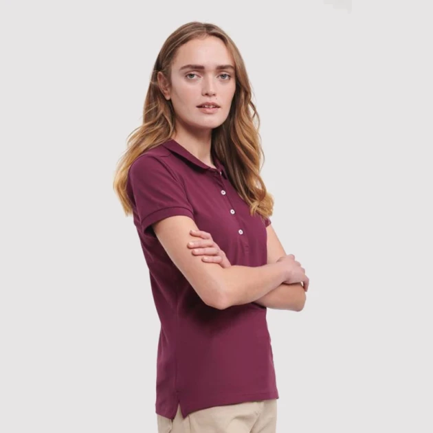Russell Polo Stretch Slim Fit da donna a maniche corte